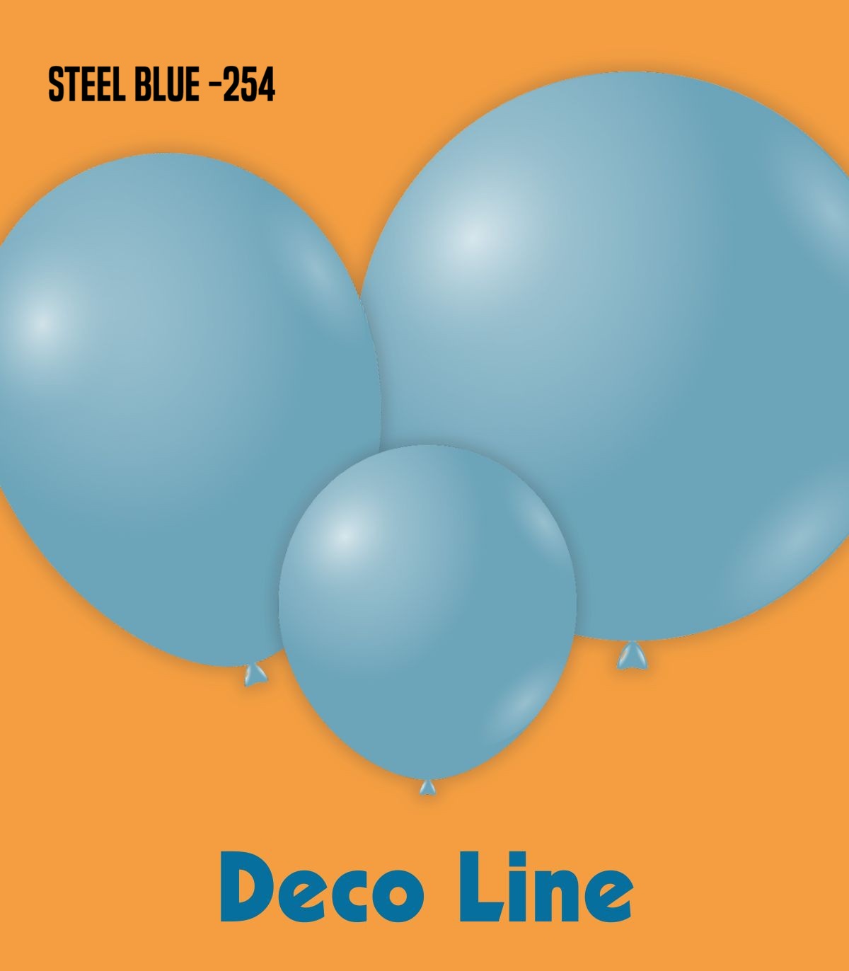 Deco-Line-Ballons im Farbton Steel Blue (254)